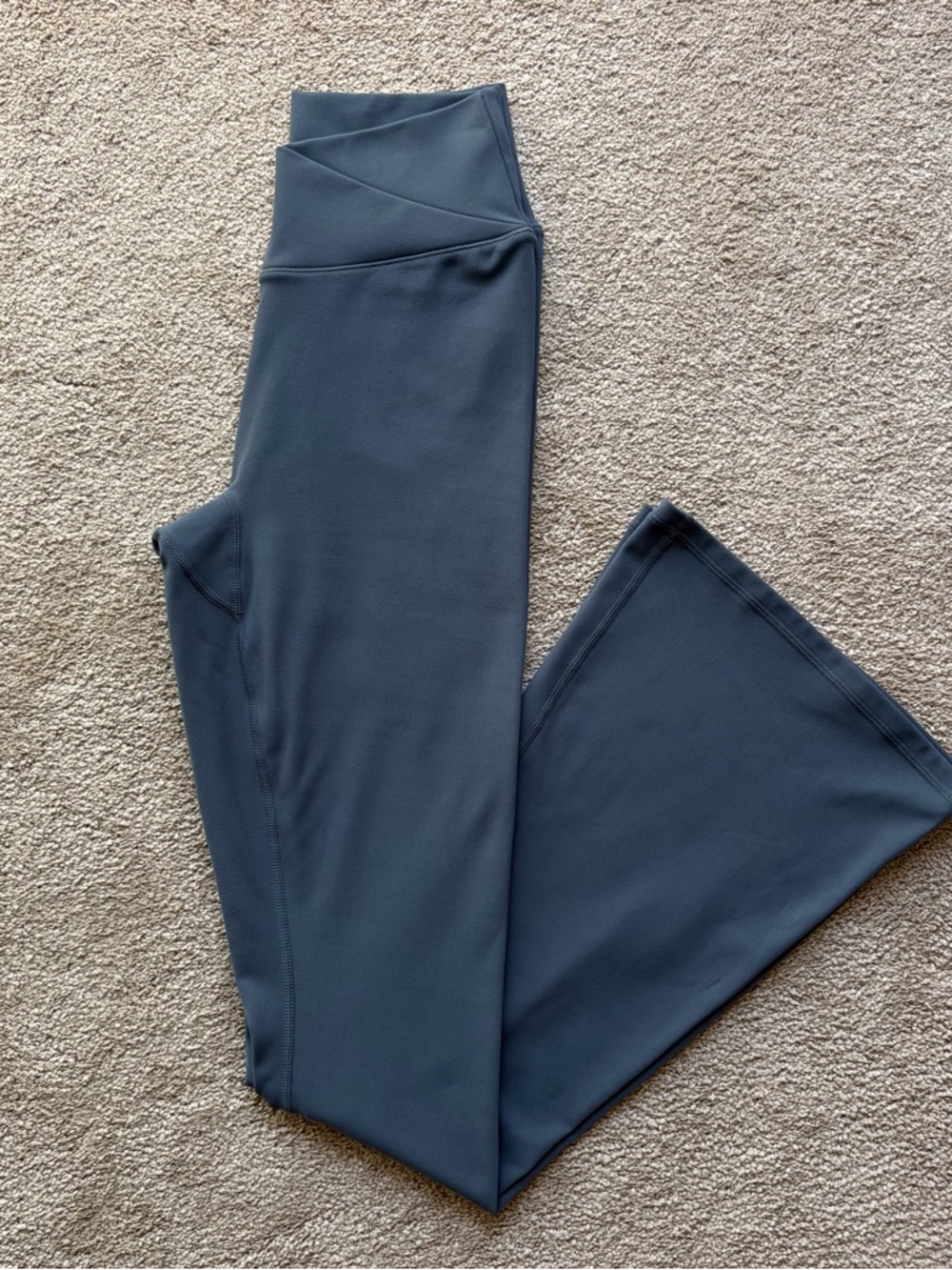 P’tula Slate Blue Crossover Flare Leggings